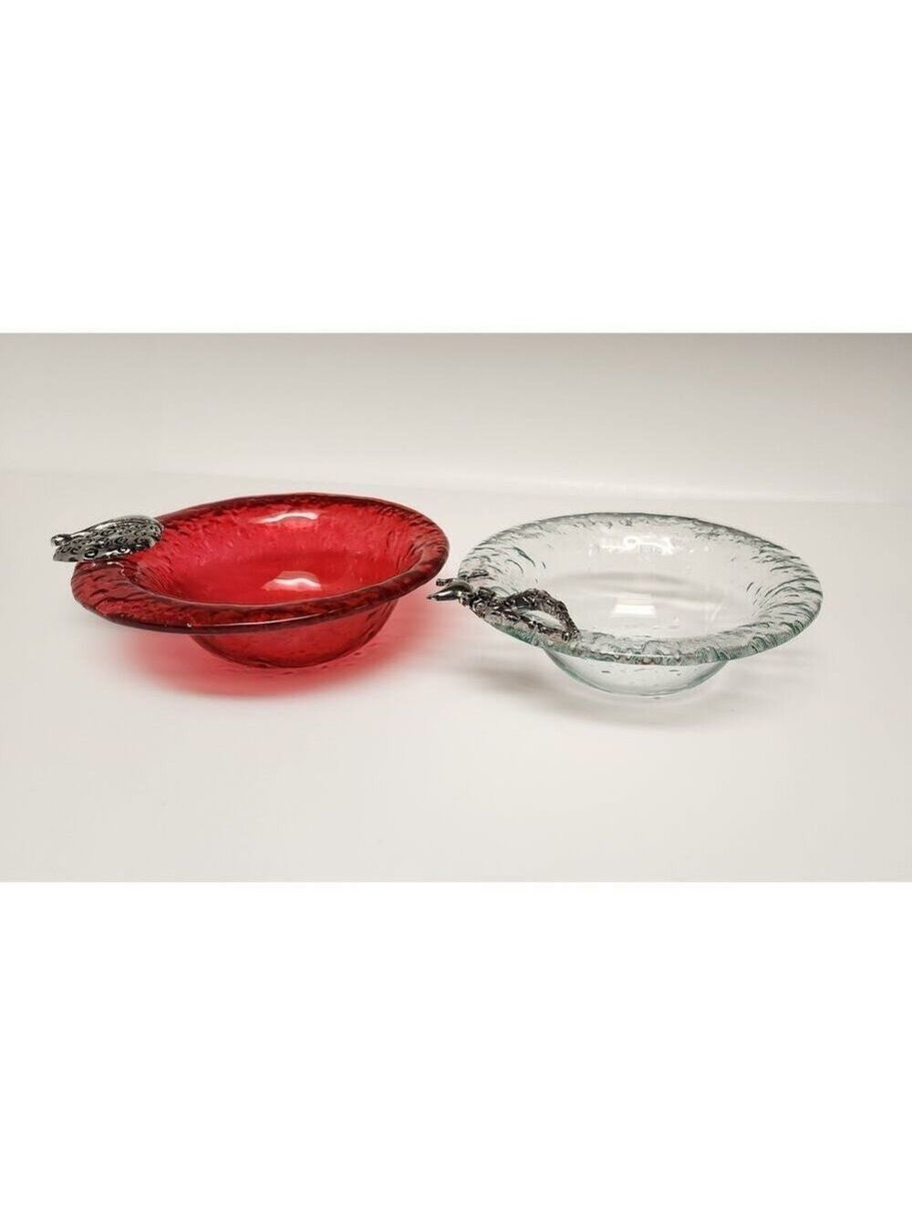 Lots of 2 Christmas Santa & Reindeer Glass dish with Santa 6.5” - Picture 8 of 10